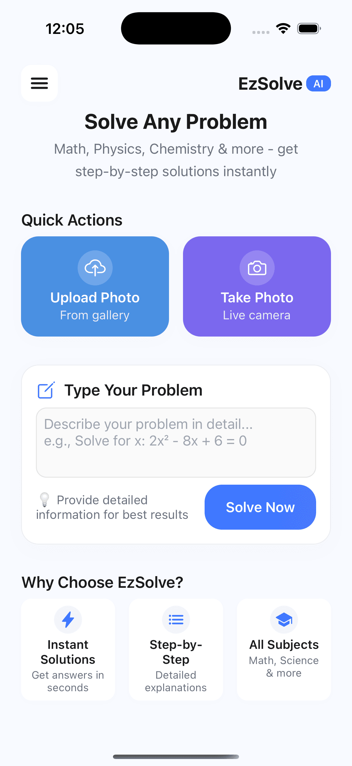 EzSolve app preview